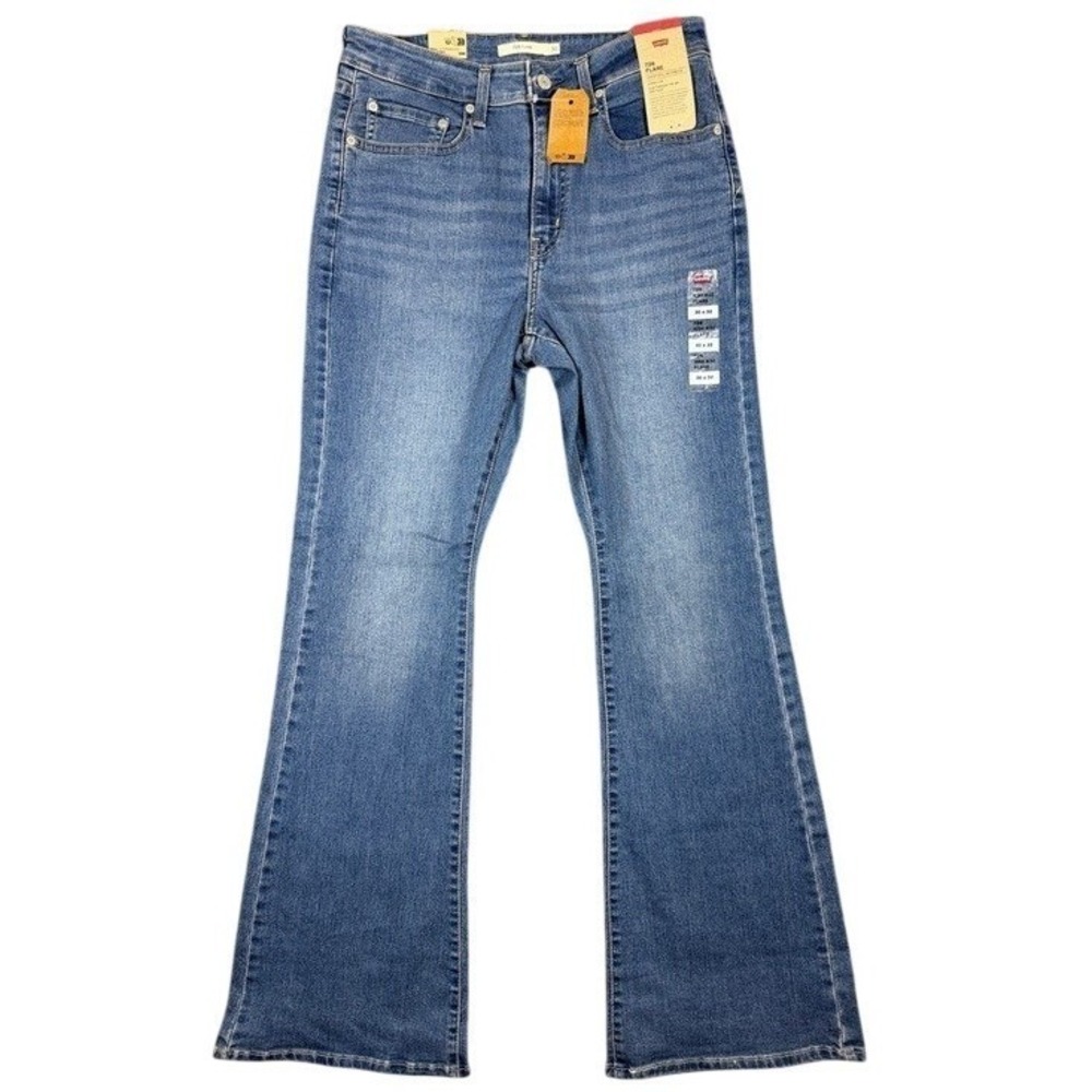 Levi's 726 High Rise Flare Jeans Womens 30x32 Medium Wash Stellar Stretch New